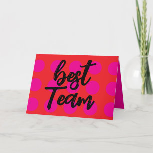 "Best Team"-Wertungskarte für Mitarbeiter Ankündigung