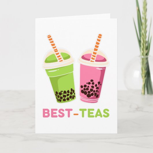 Best Tee kawaii boba bubble tea Best Freunde Karte (Vorderseite)