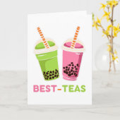 Best Tee kawaii boba bubble tea Best Freunde Karte (Gelbe Blume)