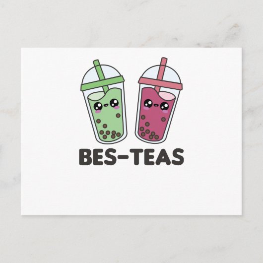 Best Tees - Bubble Tea Kawaii Boba Tea Liebe Postkarte (Vorderseite)