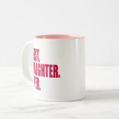 Best. Tochter. Immer.(rosane) Zweifarbige Tasse (Vorderseite Links)