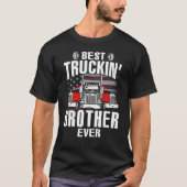 Best Truckin' BROTHER Ever USA Flag Father's Day T-Shirt (Vorderseite)