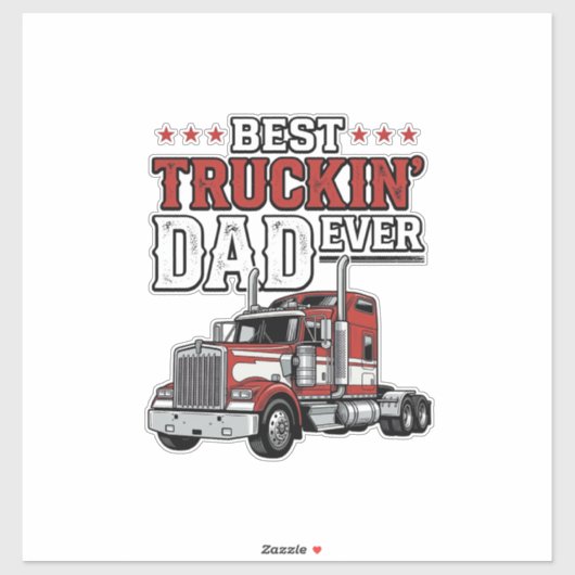 Best Truckin Dad Ever Vintage Truck Shirt Design_1 Aufkleber (Blatt)