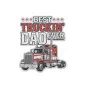 Best Truckin Dad Ever Vintage Truck Shirt Design_1 Aufkleber (Vorderseite)