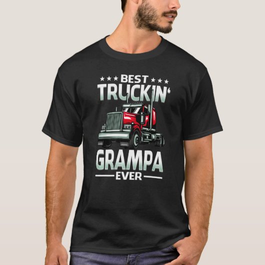 Best Truckin' Grampa Ever Trucker Father's Day T-Shirt (Vorderseite)