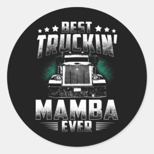 Best Truckin' Mam Ever Vatertag T-Shirt Xmas Truck Runder Aufkleber
