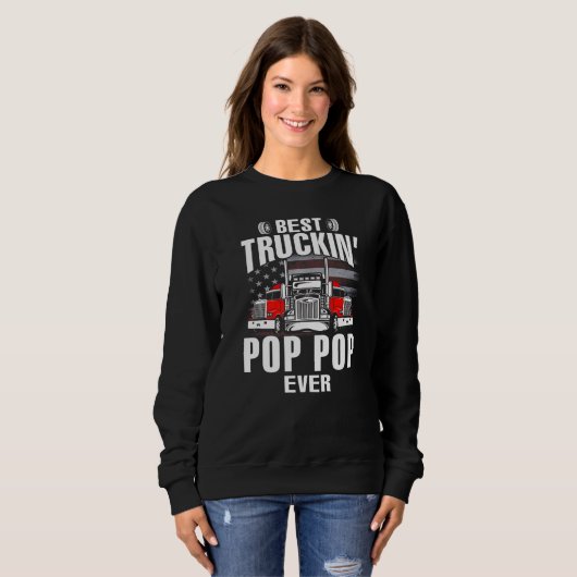 Best Truckin' POP POP Ever USA Flag Father's Day Sweatshirt (Vorne ganz)