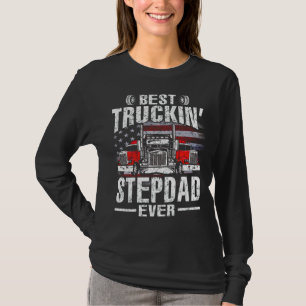 Best Truckin' STEPDAD Ever USA Flag T-Shirt Father
