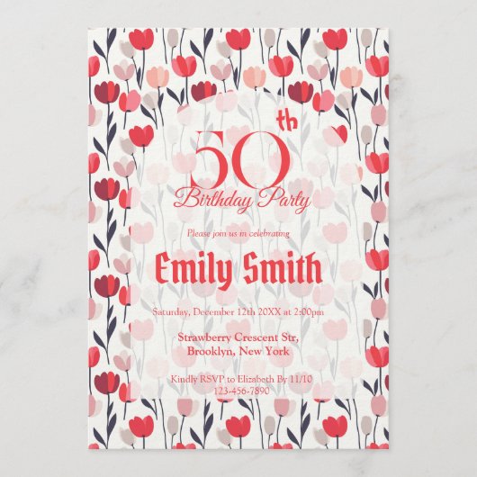 Best Tulip Charm Outdoor Birthday Einladung (Vorderseite)
