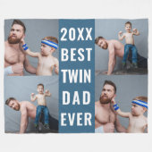 Best Twin Vater Ever Foto Fleecedecke (Vorderseite (Horizontal))