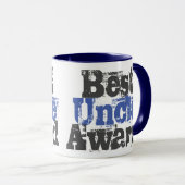Best Uncle Award in der Tasse Blau und Grau (VorderseiteRechts)