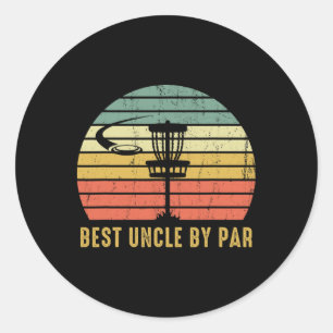 Best Uncle by Par Funny Disc Golf Geschenk für Män Runder Aufkleber