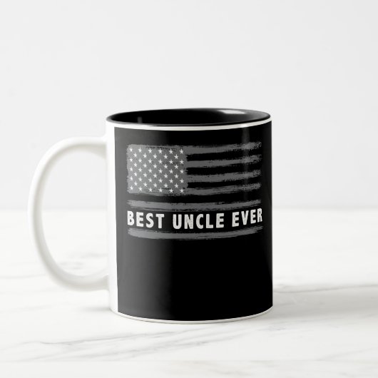 Best Uncle Ever American Flag Zweifarbige Tasse (Links)