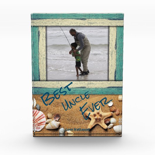 Best Uncle Ever Beach Personalisiert Custom Fotoblock (Vorderseite)