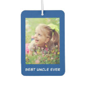 Best Uncle Ever Blue Personalisierte Fotos Autolufterfrischer (Vorderseite)
