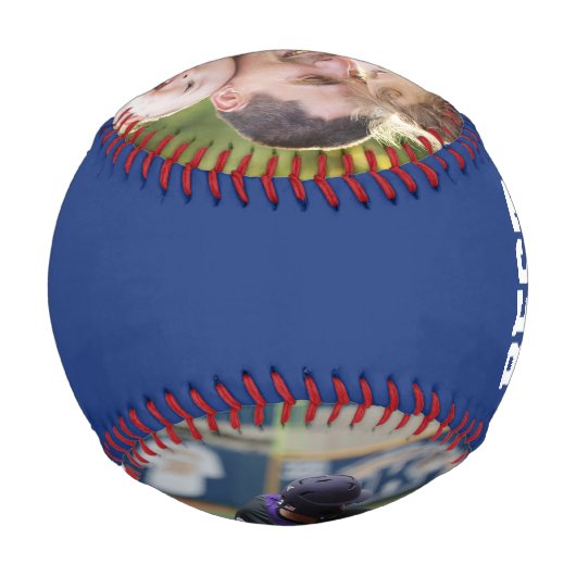 Best Uncle Ever Custom Photo Personalized Baseball (Rückseite)