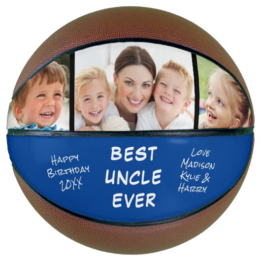 Best Uncle Ever Foto Personalisiert Blue Basketball (Vorderseite)