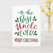 Best Uncle Ever Frohe Weihnachtstypografie Karte (Gelbe Blume)