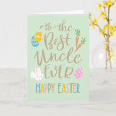 Best Uncle Ever Happy Ostertypografie Karte (Gelbe Blume)