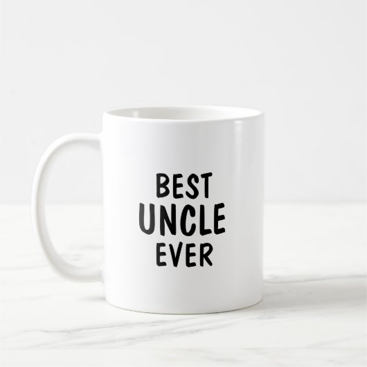 Best Uncle Ever Minimalist Typography Gift Kaffeetasse (Links)
