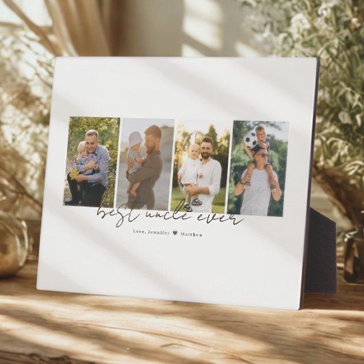 Best Uncle Ever Modern Script 4 Photos Collage Fotoplatte