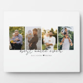 Best Uncle Ever Modern Script 4 Photos Collage Fotoplatte (Vorderseite)