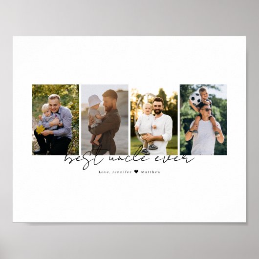 Best Uncle Ever Modern Script 4 Photos Collage Poster (Vorne)