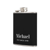 Best Uncle Ever Monogram Black Flachmann (Links)