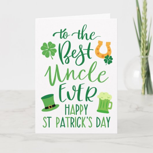 Best Uncle Ever St Patrick's Day Typografie Karte (Vorderseite)