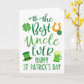 Best Uncle Ever St Patrick's Day Typografie Karte (Gelbe Blume)