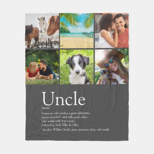 Best Uncle Funcle Definition Fun 6 Foto Grau Fleecedecke (Vorderseite)