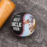 BEST UNCLE JE Modernes Foto für Coole Namensmeldun Baseball<br><div class="desc">Perfekt für den coolsten Onkel: Ein moderner BEST UNCLE JEMER maßgeschneiderter Baseball mit 2 beliebten Fotos in Farbe,  seinem Namen und einer süßen Botschaft von Ihnen,  sowie Namen und Jahr. Großartiges Urlaubsgeschenk oder eine phantastische Geburtstagskarte,  sicherlich ein Sake,  den er für die nächsten Jahre Liebe wird.</div>