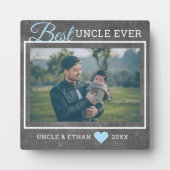 Best Uncle jemals Custom Foto Rustikale Chalkboard Fotoplatte (Vorderseite)