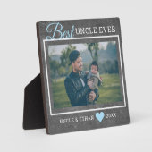 Best Uncle jemals Custom Foto Rustikale Chalkboard Fotoplatte (Vorderseite)