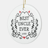 Best Uncle jemals Personalisiert Black Line Art Wr Keramik Ornament (Links)