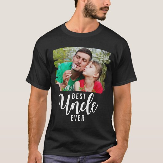 Best Uncle jemals Typografy Custom Foto T-Shirt (Vorderseite)