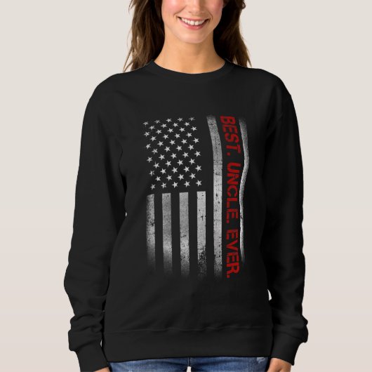 Best Uncle jemals Vintage amerikanische Flagge für Sweatshirt (Vorderseite)