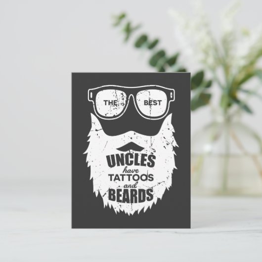 Best Uncles Beards Tattoos Husband Postkarte (Stehend Vorderseite)