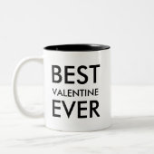 Best Valententine Ever | Geschenk zum Personalisie Zweifarbige Tasse (Links)