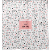 Best Valentine’s Gift Heart Sketch Love Shower Duschvorhang (Vorderseite)