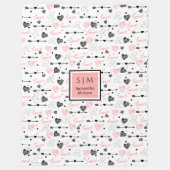 Best Valentine’s Gift Personalized Heart Sketch  Fleecedecke (Vorderseite)