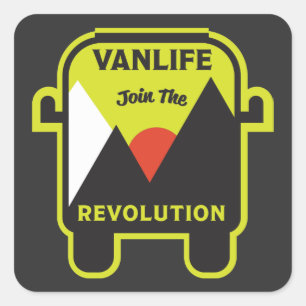 Best van life nomad quadratischer aufkleber
