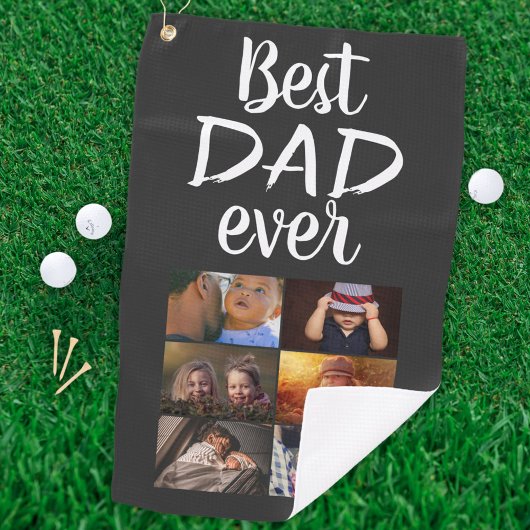Best Vater 6 Foto Collage Family Foto Grau Golfhandtuch