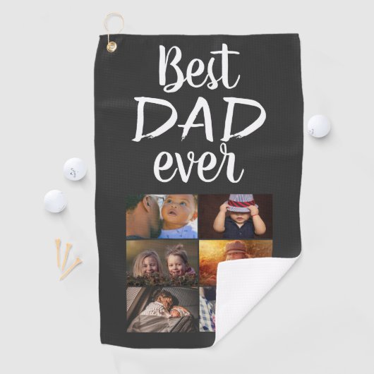Best Vater 6 Foto Collage Family Foto Grau Golfhandtuch (Insitu)