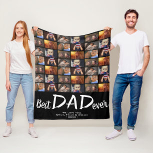 Best Vater 6 Foto Collage Family Foto Muster Fleecedecke