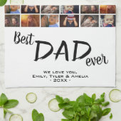 Best Vater 6 Foto Collage Family Foto Muster Geschirrtuch (Gefaltet)