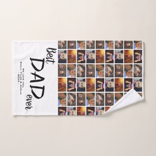 Best Vater 6 Foto Collage Family Foto Muster Handtuch (Handtuch)