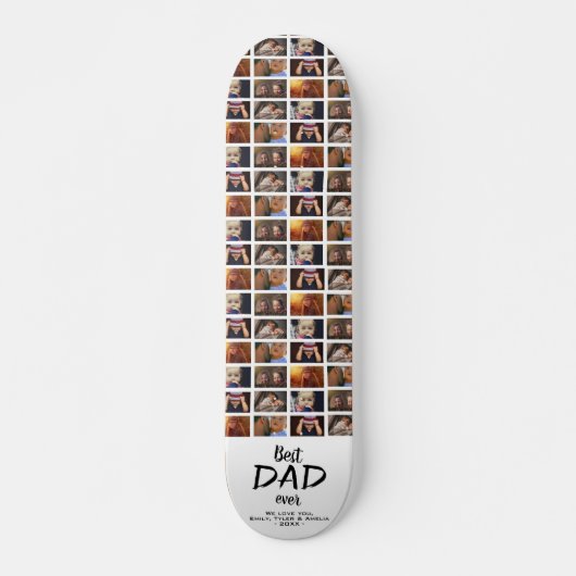 Best Vater 6 Foto Collage Family Foto Muster Skateboard (Vorne)