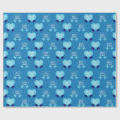 Best Vater Blue Hearts Pattern Geschenkpapier (Flach)