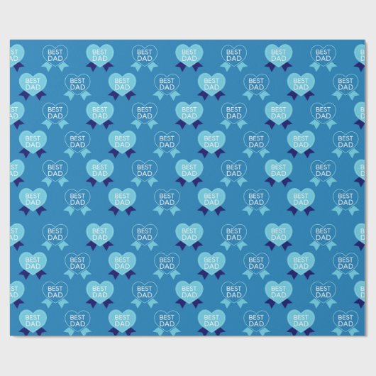 Best Vater Blue Hearts Pattern Geschenkpapier (Flach)